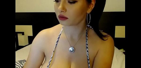  Beautiful girl showsing amazing round tits